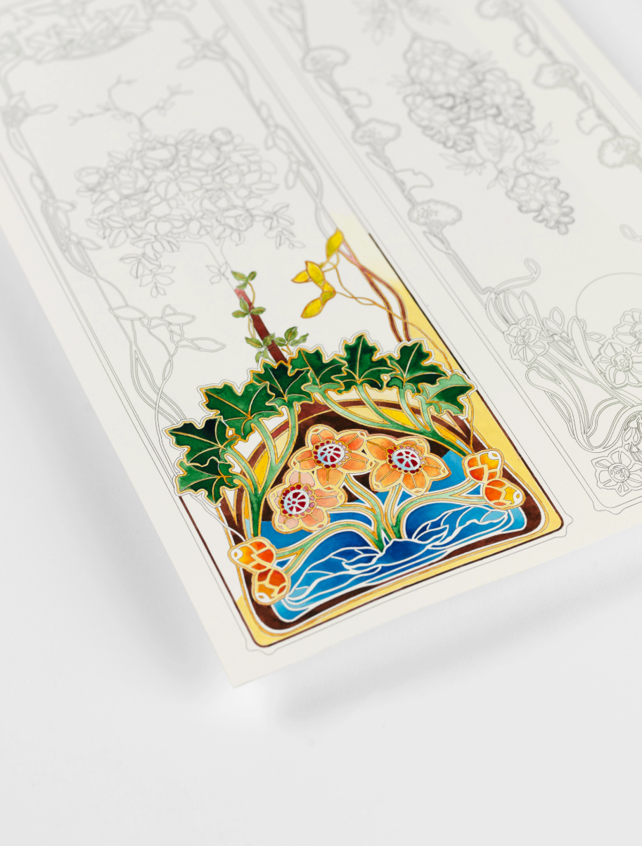 spalvinimo knyga "art nouveau"